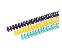 Craftelier - Click Binding Spines 3:1 Pitch 6-Pack - Summer Tones - Easy Zip Binding and Reusable Trimmable Coils for Up to 85 Sheets -12 mm (0.47") Diameter - for A4 to A7 and US Letter Sizes