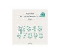 Craftelier - Contoured Number Dies | Die Cutting Dies | Compatible with Major Die Cutters for Crafts and Scrapbooking | Paper, Card or EVA Rubber | 3 cm