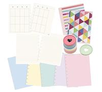 Craftelier - "Create Your Own Personalised Planner" Kit | Includes Rainbow M Disc Ring, Cover Sheets, Striped Sheets, Plain Pastel Sheets and Weekly Planner Sheets