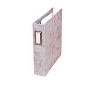 Craftelier - Eco-Leather Photo Album with Grey Marble Covers, 2 Rings and 5 Sleeves 16 x 21.5 cm (6 x 8 inches) | Customizable, Perfect for Photographs, Layouts and Project Life Compositions