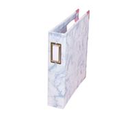 Craftelier - Ecoleather Album with Marble Print and 5 Sleeves of 15.24 x 20.32 cm (6" x 8") | 2 Silver Metal D-Ring System | Size 23.5 x 23.5 x 5 cm - Blue