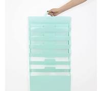 Craftelier - Expandable Cascading Organizer Folder for Wall Hanging by Handle | Perfect for Paper, Card Stock and Other Scrapbooking Materials | Size 37 x 88 cm - Turquoise