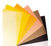 Craftelier - Glitter Cardstock, Pack of 24 Sheets in 8 Metallic Colors, 190gsm 6" x 8", No-Shed Sparkle Paper for Scrapbooking and Crafts