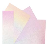 Craftelier - Glitter Cardstock, Pack of 24 Sheets with 4 Fairytale Ombré Gradient Designs, 190gsm 6" x 8", No-Shed Sparkle Paper for Crafts