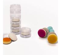 Craftelier - Kit of 2 Ink and Paints Bleding Tools with Base of 30 mm Diameter + Stackable Plastic Containers for Storing Foam Pads | Ideal for Applying Inks in Your Crafts