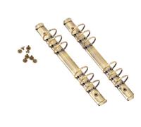 Craftelier - Kit of 2 Mechanisms for 6 Ring Binders | Size Approx. 22,7 cm (8.94") - Ring Diameter 3,3 cm (1.30") - Distance Between Rings 1,9 cm (0.75") | Includes 8 Fixing Brads | Bronze Colour