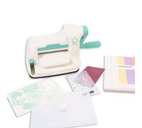 Craftelier - Kit of Mini Minty Cut Die Cutting Machine + Materials | Compatible with Fine Metallic Dies and Embossing Folders | Plate Size 16,5 x 7,5 cm | Machine Size 20,5 x 9 x 12 cm
