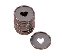 Craftelier - Metallic M Disc Rings with Heart Cut Out for Scrapbooking Binding and Other Crafts for Planners, Agendas, Notebooks or Albums | Pack of 9 pcs of 35 mm - Colour Glossy Black