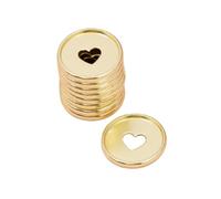 Craftelier - Metallic M Disc Rings with Heart Cut Out for Scrapbooking Binding and Other Crafts for Planners, Agendas, Notebooks or Albums | Pack of 9 pcs of 35 mm - Colour Gold