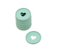 Craftelier - Metallic M Disc Rings with Heart Cut Out for Scrapbooking Binding and Other Crafts for Planners, Agendas, Notebooks or Albums | Pack of 9 pcs of 35 mm - Colour Turquoise