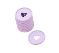 Craftelier - Metallic M Disc Rings with Heart Cut Out for Scrapbooking Binding and Other Crafts for Planners, Agendas, Notebooks or Albums | Pack of 9 pcs of 35 mm - Colour Violet