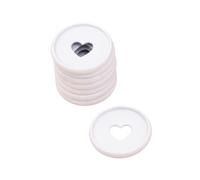 Craftelier - Metallic M Disc Rings with Heart Cut Out for Scrapbooking Binding and Other Crafts for Planners, Agendas, Notebooks or Albums | Pack of 9 pcs of 35 mm - Colour White