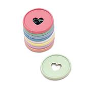 Craftelier - Metallic M Disc Rings with Heart Cut Out for Scrapbooking Binding and Other Crafts for Planners, Agendas, Notebooks or Albums | Pack of 9 pcs of 35 mm - Colour Rainbow