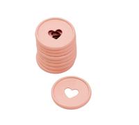 Craftelier - Metallic M Disc Rings with Heart Cut Out for Scrapbooking Binding and Other Crafts for Planners, Agendas, Notebooks or Albums | Pack of 9 pcs of 35 mm - Colour Baby Pink