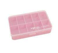 Craftelier - Mini Caja organiser with 10 compartments for materials de scrapbooking. Colour: transparent and pink. Dimensions: 14.6 x 9.1 x 3.2 cm (5.75 x 3.6 x 1.25 inches).