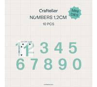 Craftelier - Mini Tiny Numbers Dies | Die Cutting Dies | Compatible with Major Die Cutters for Crafts and Scrapbooking | Paper, Card or EVA Rubber | 1.2 cm