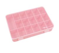 Craftelier - Organizer Box with 17 Compartments for Card Materials, Scrapbooking and Crafts | Dimensions 26.5 x 17.8 x 4.2 cm (10.4 x 7 x 1.65 inches) - Clear and Pink