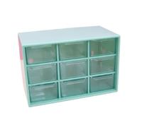 Craftelier - Organizer with 9 Drawers for Organising Scrapbooking Materials and Crafts | Turquoise and Transparent - Organizer Size 18 x 10 x 11.7 cm and Drawer 5 x 3 x 8 cm
