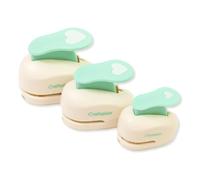 Craftelier - Pack of 3 Snap-On Lever Hearts Punch | Sizes 3/8" + 5/8" + 1" | Suitable for Paper and Cardstock | Ideal for Card Making, Crafting and Scrapbooking Projects