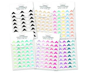 Craftelier - Pack of Self-Adhesive Color Corner Banners | Includes 240 Units | Ideal for Placing, Decorating and Protecting Photographs | Acid and Lignin Free | Size 1.7 cm (0.67")