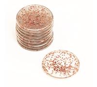 Craftelier - Plastic Glitter Disc Rings L for Scrapbooking Binding and other Crafts for Planners, Agendas, Notebooks or Albums | Pack of 9 pcs. 45 mm Diameter - Colour Pink with Glitter