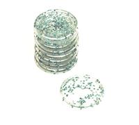 Craftelier - Plastic Glitter Disc Rings M for Scrapbooking Binding and Other Crafts for Planners, Agendas, Notebooks or Albums | Pack of 9 pcs. 35 mm Diameter - Colour Turquoise with Glitter