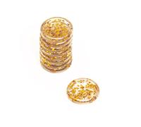 Craftelier - Plastic Glitter Disc Rings S for Scrapbooking Binding and Other Crafts for Planners, Agendas, Notebooks or Albums | Pack of 9 pcs. 25 mm Diameter - Colour Gold with Glitter