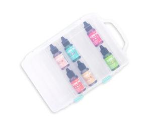 Craftelier - Portable Clear Case with Handle for Alcohol Inks 2 Trays with Capacity of 24 Paint Cans | Measures approximately 23.5 x 15.5 x 4.8 cm · (9.25 x 6.10 x 1.85 inches)