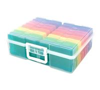 Craftelier - Portable Transparent Storage Box with 16 Mini Colour Boxes for Photographs, Crafts and Other Scrapbooking Materials | Size 38 x 2.2 x 12.7 cm