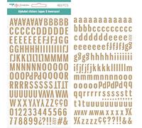 Craftelier - Self-Adhesive Alphabet Stickers with Upper and Lower case Letters, Numbers and Special Characters for Decorating Scrapbooking and Craft Projects, Colour: Brown