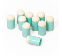 Craftelier - Set of 10 Thimble Shaped Sponges for Inking, Blending, Applying and Blending Coloured Inks | Size Ø 1.8 cm and Thimble Size 2.8 cm x 1.8 cm | Turquoise and White