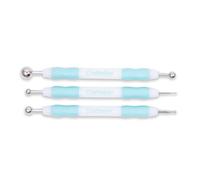 Craftelier - Set of 3 Different Size and Double Round Tip | Ideal for Adding Relief to Craft Projects | Thickness: 2 and 6mm, 3 and 8mm, 8 and 12 mm - White and Turquoise