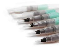 Craftelier - Set of 6 Brushes with Water Tank or Waterbrush for Watercolours, Calligraphy, Cardmaking, Lettering or Mixed Media and Other Crafts | 3 Fine Tip + 3 Wide Tip | Turquoise