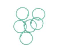 Craftelier - Set of 6 Metal Binder Rings for Scrapbooking and Crafts, Rings for Albums, Notebooks, Planners or Agendas, Size Diameter 30 mm, Turquoise