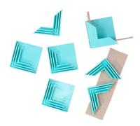 Craftelier - Set of 8 L-Shape Squares or Corners Assembly Clamps for Cardboard | Suitable for 1.5 mm, 2 mm and 3 mm Thicknesses | Includes a Cardboard Storage Bag | Turquoise Colour