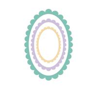 Craftelier - Set of Essential Dies for Scrapbooking and other Crafts | Oval Frame Shape - Approximate Size of Dies between 8.5 cm x 5.5 cm and 11.3 x 16.3 cm