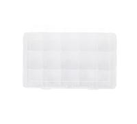 Craftelier - Washi Tapes Organiser Box | Transparent with Adjustable Compartments | Box Size: 28 x 17 x 5,6 cm - Minimum Compartment Size: 5,5 x 5,5 cm