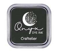 Craftelier - Water-Based Ink Pad | Metal Box with Strong Closure | Acrylic or Rubber Seals and Porous Surfaces | Tampon Size: 4 x 4 cm - Box Size: 6.3 x 6.3 cm | Color: Onyx