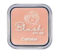 Craftelier - Water-Based Ink Pad | Metal Box with Strong Closure | Acrylic or Rubber Seals and Porous Surfaces | Tampon Size: 4 x 4 cm - Box Size: 6.3 x 6.3 cm | Color: Blush
