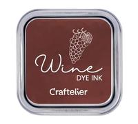 Craftelier - Water-Based Ink Pad | Metal Box with Strong Closure | Acrylic or Rubber Seals and Porous Surfaces | Tampon Size: 4 x 4 cm - Box Size: 6.3 x 6.3 cm | Colour: Wine
