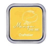 Craftelier - Water-Based Ink Pad | Metal Box with Strong Closure | Acrylic or Rubber Seals and Porous Surfaces | Tampon Size: 4 x 4 cm - Box Size: 6.3 x 6.3 cm | Colour: Mango