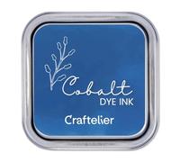 Craftelier - Water-Based Ink Pad | Metal Box with Strong Closure | Acrylic or Rubber Seals and Porous Surfaces | Tampon Size: 4 x 4 cm - Box Size: 6.3 x 6.3 cm | Colour: Cobalt
