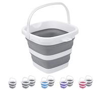 Craftend Collapsible Bucket, 5L 1.3Gallon Small Cleaning Mop Buckets for Household Outdoor Car Washing Tub Plastic Foldable Portable Camping Beach Sand Water Pot Pail Space Saving Square