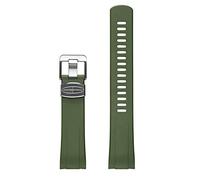 CRAFTER BLUE 22mm Curved End Watch Band Rubber Strap Replacement for Seiko Turtle Prospex Automatic Dive Watch SRP773, SRP775, SRP777, SRP779, SBDY013, SBDY015, SBDY017, SBDY021, SBDY027 etc Green