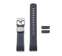 CRAFTER BLUE CB11 Curved End Watch Band Rubber Strap Replacement for Seiko SKX series, SRPDxx series and new Seiko Sports 5 Navy Blue