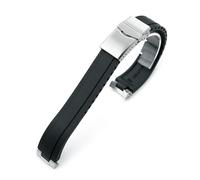 Crafter Blue FKM Rubber Strap 20mm compatible with Seiko Speedtimer SSC813 SSC815, Black