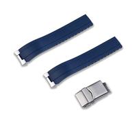 CRAFTER BLUE MX03 FKM Rubber Strap Replacement Band with Watch Endlinks for Seiko Speedtimer SSC813, SSC815, SSC817, SSC819, SSC909, SSC933, Blue