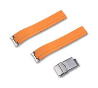 CRAFTER BLUE MX03 FKM Rubber Strap Replacement Band with Watch Endlinks for Seiko Speedtimer SSC813, SSC815, SSC817, SSC819, SSC909, SSC933, Orange