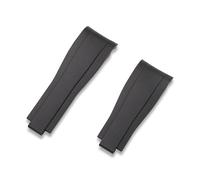 CRAFTER BLUE RS01 Curved End Rubber Strap Watch Band Compatible with 40mm Rolex Submariner, Explorer, Explorer II, GMT Master, GMT Master II, Daytona, and Yachtmaster, Black, 4 Links by 5 Links