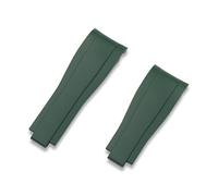 CRAFTER BLUE RS01 Curved End Rubber Strap Watch Band Compatible with 40mm Rolex Submariner, Explorer, Explorer II, GMT Master, GMT Master II, Daytona, and Yachtmaster, Green, 4 Links by 4 Links